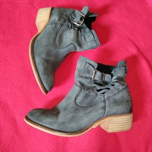 Cool Way Gray Suede Leather Booties Size 41